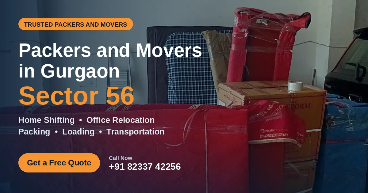 Packers and movers in Gurgaon Sector 56 - packed furniture and mattresses ready for home shifting